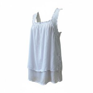 White Sleeveless Cotton Top